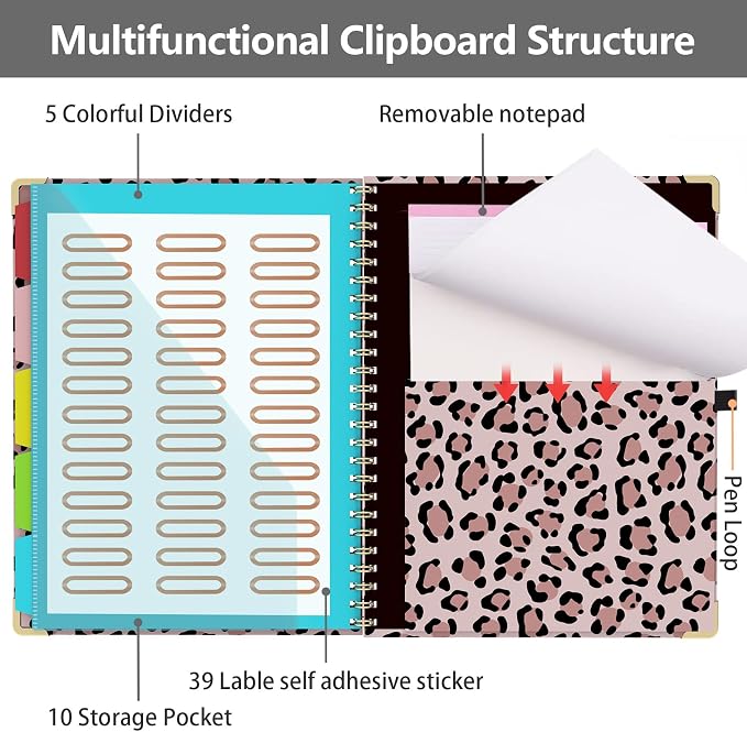 Clipboard Folio with Storage 8.5 X 11 Padfolio Notebook, Clipboards with - Image 3