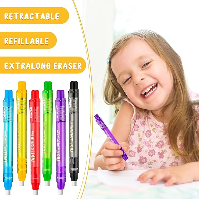 Crtiin 30 Pcs Retractable Erasers Pen Mechanical Eraser Pen - Image 5