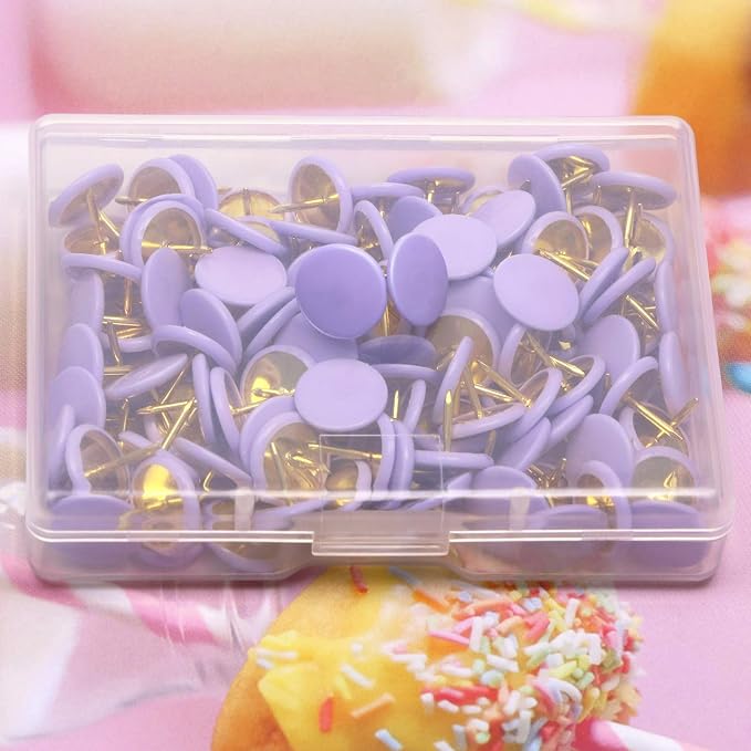 Tupalizy 120PCS Flat Plastic Round Head Map Thumb Tacks Push Pins - Image 5