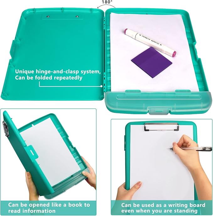 SFLHHDM Clipboard with Storage, Clip Boards 8.5x11, Plastic Clipboards with Pen - Image 6