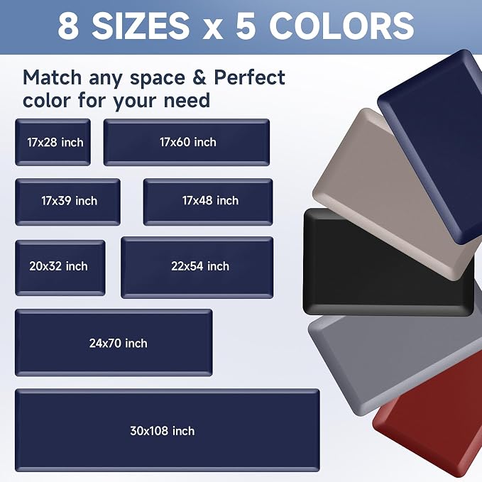 4/5 Inch Thick Kitchen Mat Anti Fatigue Mat Kitchen Rugs Kitchen Decor Non-Slip - Image 4