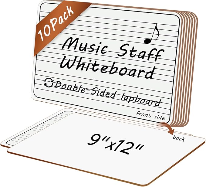 10 Pack Double Sided Music Staff Whiteboard -9''x12'' Keyboard Whiteboard by Ayliwee