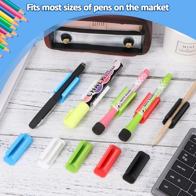 BOBOKA 20Pcs Pencil Holder for Desk, Adhesive Pen Holder for Classroom - Image 5