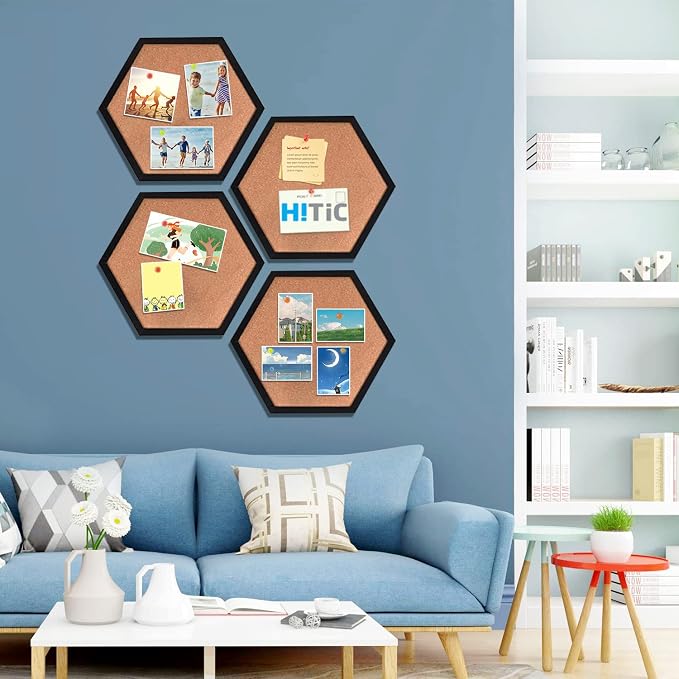 Cork Bulletin Board for Walls, 1/2" Thick Hexagon Pin Board for Walls - Image 6