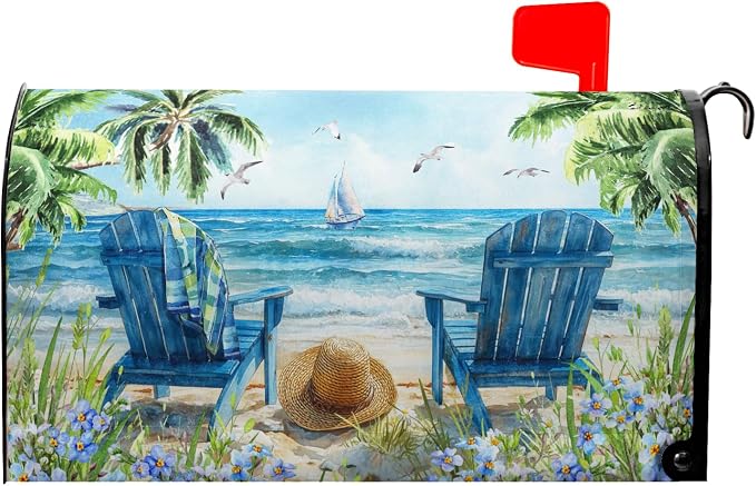 Summer Beach Mailbox Covers Magnetic Nautical Ocean Sea Mailbox Cover Standard by farg