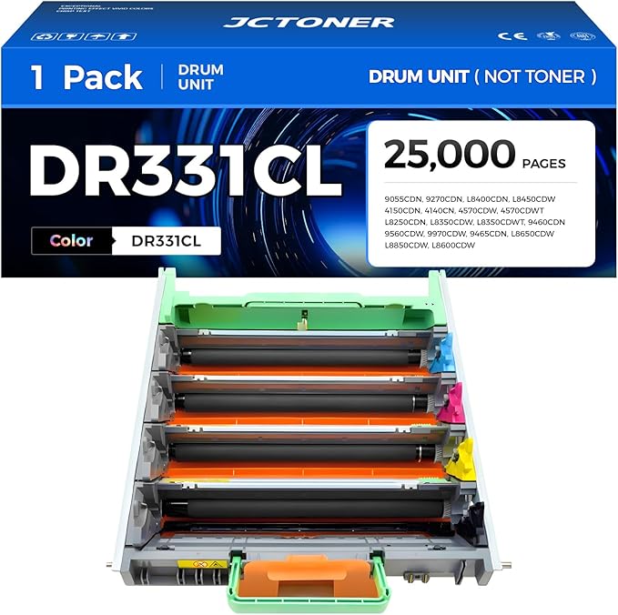 DR331CL Drum Unit Replacement Compatible for Brother DR-331CL Imaging Drum MFC-L8850CDW HL-L8350CDW MFC-L8600CDW HL-4150CDN MFC-9970CDW DCP-L8400 9050 9055 L8450 HL-L8250 L8650 L8850 4570CDW Printer-DeskLoop Office