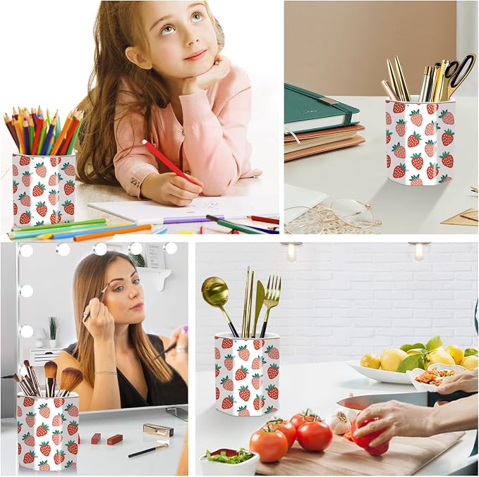 Ceramic Strawberries Pen Holder - Image 5
