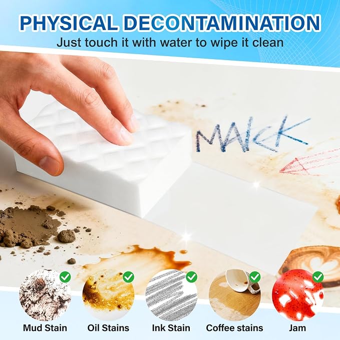 Magic Sponges Cleaning Eraser, 30 Pack 2X Density Stronger Melamine Sponge Foam - Image 2