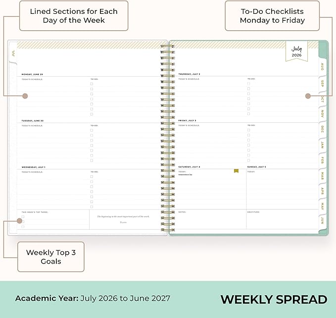 Blue Sky Day Designer 2026-2027 Weekly and Monthly Academic Year Planner - Image 3