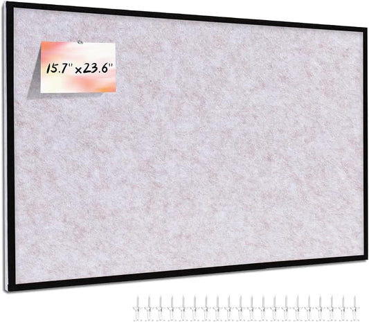 Felt Bulletin Board 23.6 x 15.7 Inch – Black Frame, Corkboard Alternative by Unknown