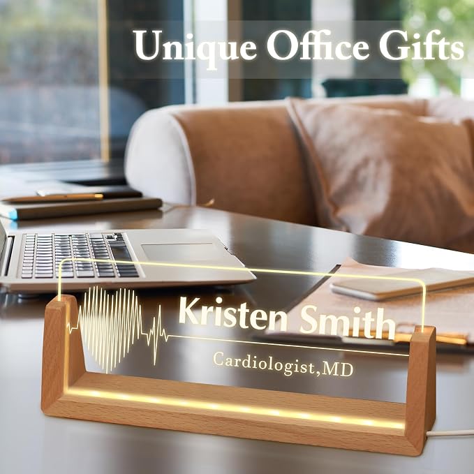 Custom Name Plate for Desk, Personalized Light Up Acrylic Desk Name Plate - Image 7