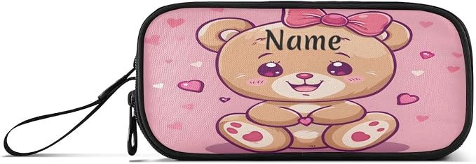 BOENLE Custom Cute Bear Pencil Case Box Boys Girls Personalized Name Large - Image 8
