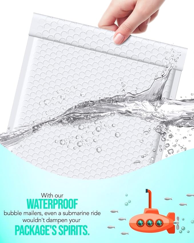 GSSUSA Large Bubble Mailers 10.5x16 Inch 250 Pack White Padded Envelopes - Image 5