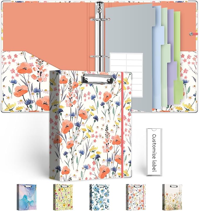 Mini Binder Organizer，1 Inch 3 Ring Binder by KLLVE