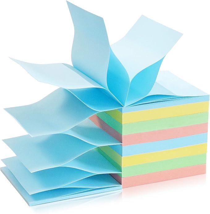 Phthdoty 8 Pads Pop Up Sticky Notes 3x3 Refills Pastel Colors Self-Stick Notes by Phthdoty