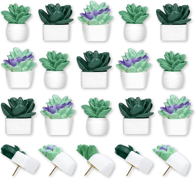 20 Pieces Push Pins Succulent Plants Floret Thumbtacks by krastmon