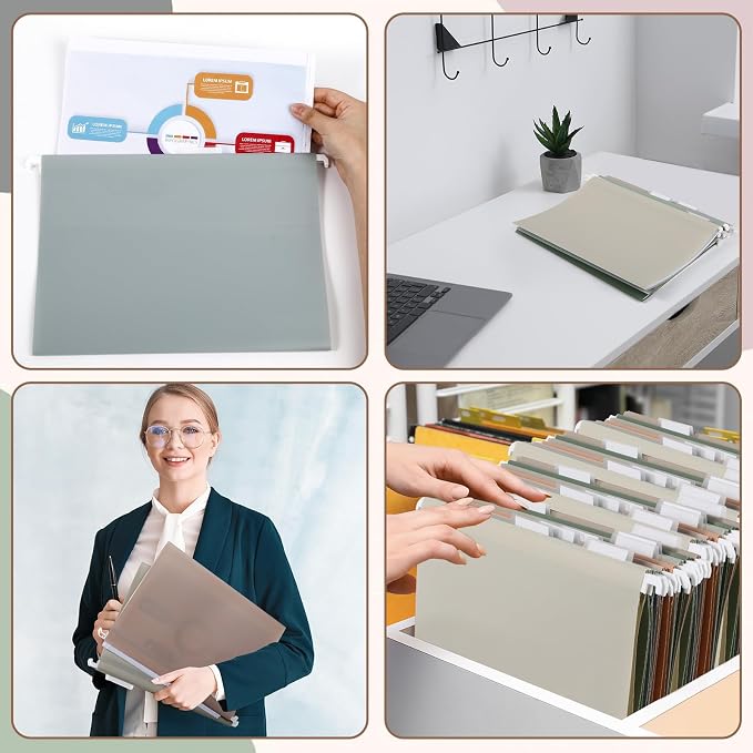 gisgfim 8pack Poly Plastic Hanging File Folders Letter Size 11.8 x 8.85 Inches - Image 5