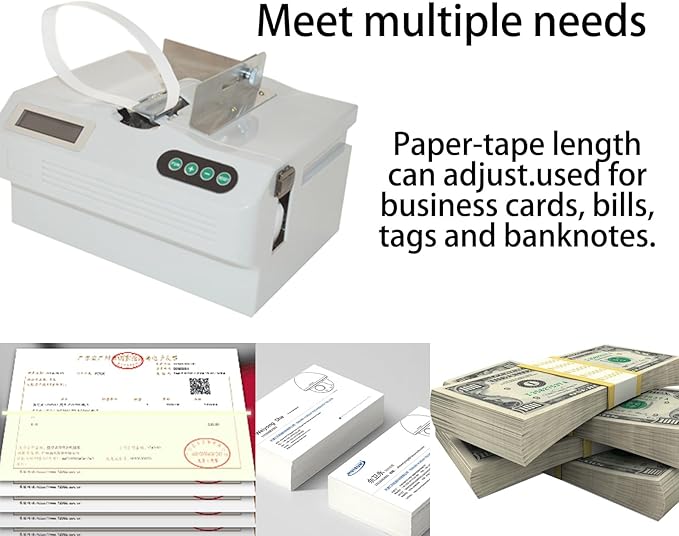 INTBUYING Cash Bundling Machine Fully Automatic Small Banknote Baling Machine Binding Speed 2 Secs Per Time Binding Machine for tie Bills Cards banknotes-DeskLoop Office