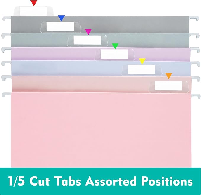 Zzrywuty Hanging File Folders Letter Size, Pastel File Folders Hanging - Image 5