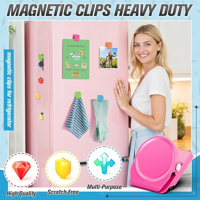 24 Pack Magnetic Clip Heavy Duty, Cute Magnetic Clips - Image 2