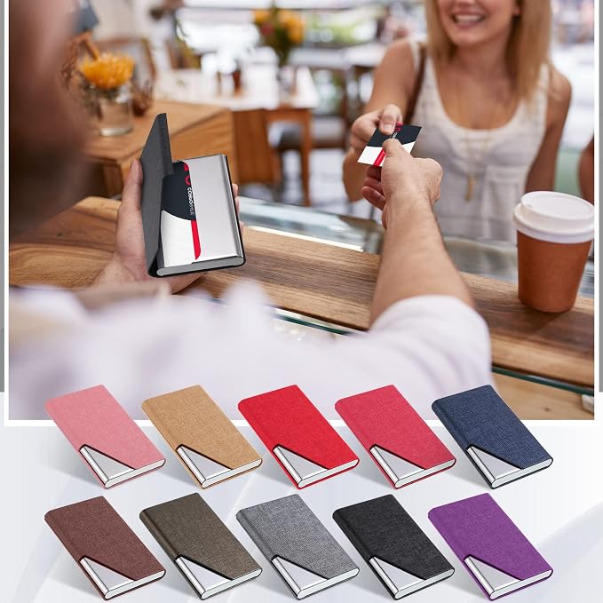 Yexiya 20 Pieces PU Leather Business Card Holder - Image 6