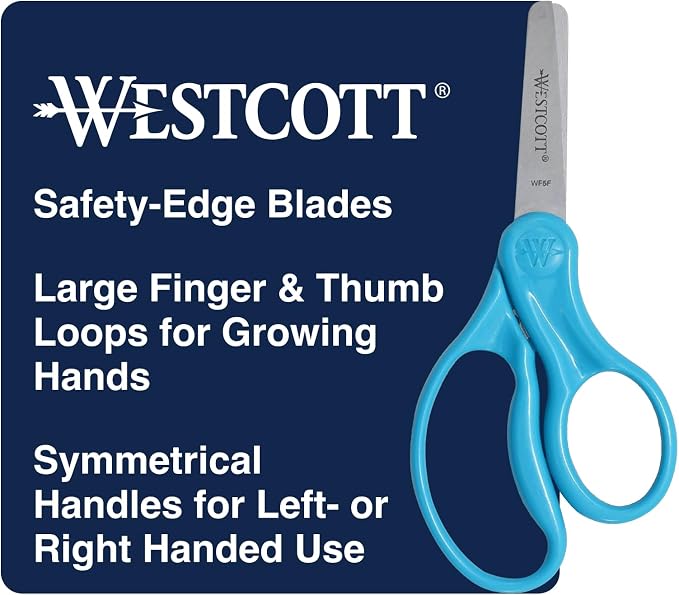 Westcott 15968 Right- and Left-Handed Scissors, Classic Kids' Scissors by Westcott