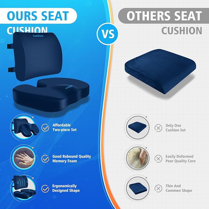 CushZone Seat Cushion, Lumbar Support Pillow - Image 7