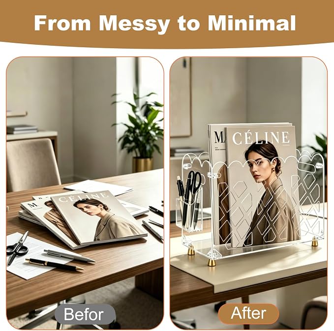 Clear Acrylic Magazine Holder - Image 5