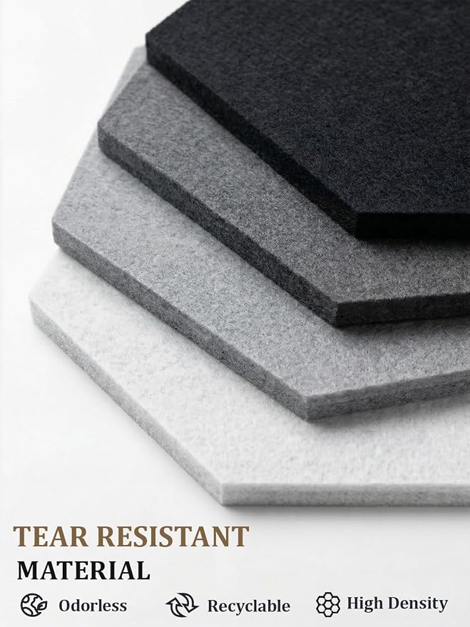 8 Pack Hexagon Felt Bulletin Board Tiles - Image 3