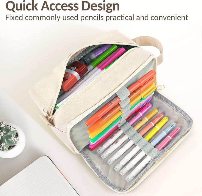 Sooez Original High Capacity Pencil Case, Big Pencil Bag Pouch Box Organizer - Image 2