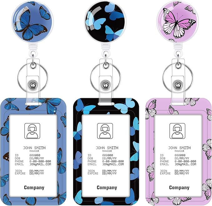 3 Set Butterfly Badge Holder by BESARME
