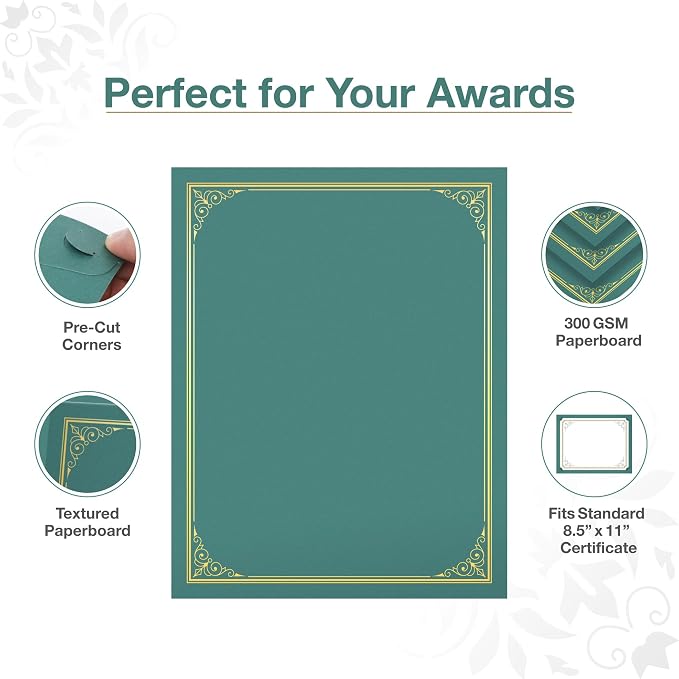BELLE KR® Green Certificate Holders 8.5 x 11, Documents and Diplomas - Image 2