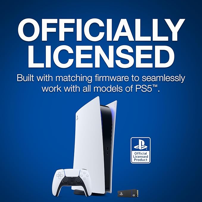 Seagate Game Drive PS5 NVMe SSD for PS5 2TB Internal Solid State Drive - PCIe Gen4 NVMe 1.4, Officially Licensed, Up to 7300MB/s with Heatsink (ZP2000GP3A1001)-DeskLoop Office