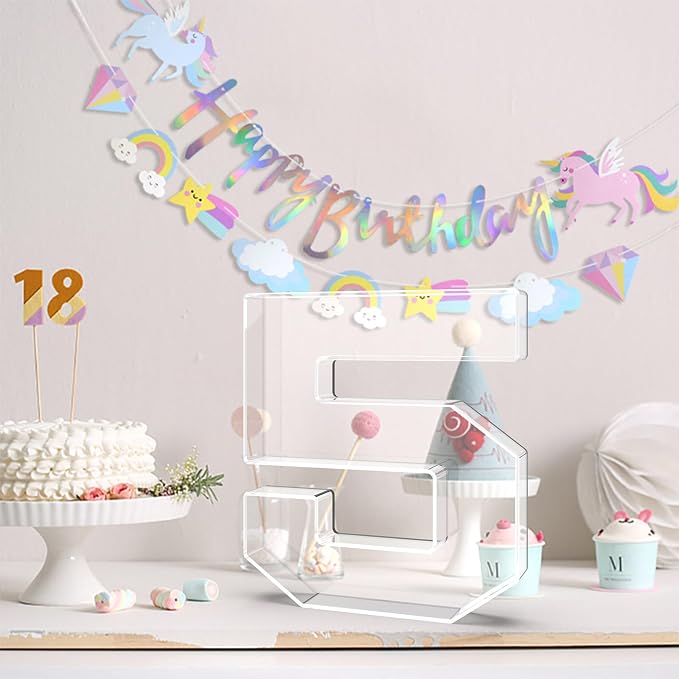 13.8" Acrylic Number Charcuterie Tray, Fillable Number Charcuterie Box - Image 4
