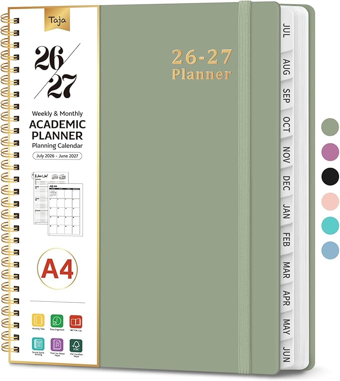 Planner 2026-2027, 8.5" x 11" Weekly and Monthly Academic Year Planner Calendar by Taja