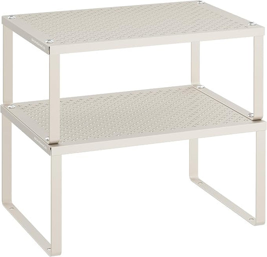 SONGMICS Spice Racks, Countertop Organizers, Shelf Risers, Expandable, Oatmeal by SONGMICSbySONGMICSHOME