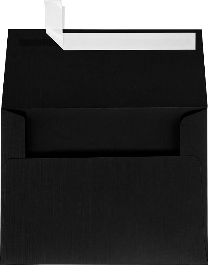 LUXPaper A7 Invitation Envelopes | Peel & Press | 5 1/4" x 7 1/4" | Black Linen by LUXPaper