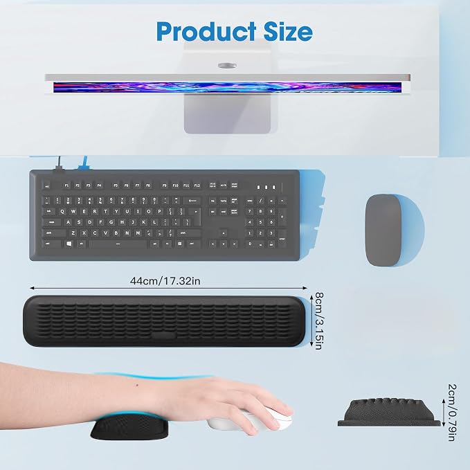 MEKASS Keyboard Wrist Rest, Soft Memory Foam Wrist Support, Keyboard Hand Rest - Image 5