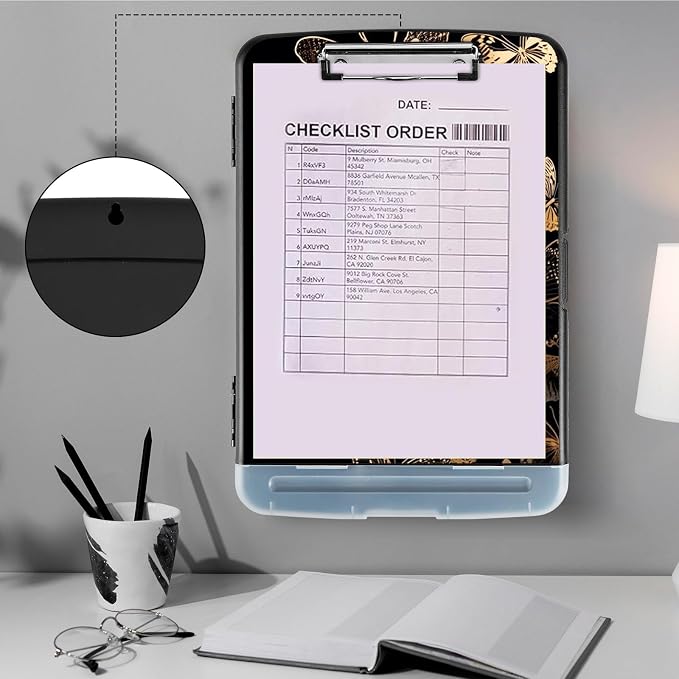 Clipboard with Storage, Heavy Duty Plastic Storage Clipboard with Low Profile - Image 4