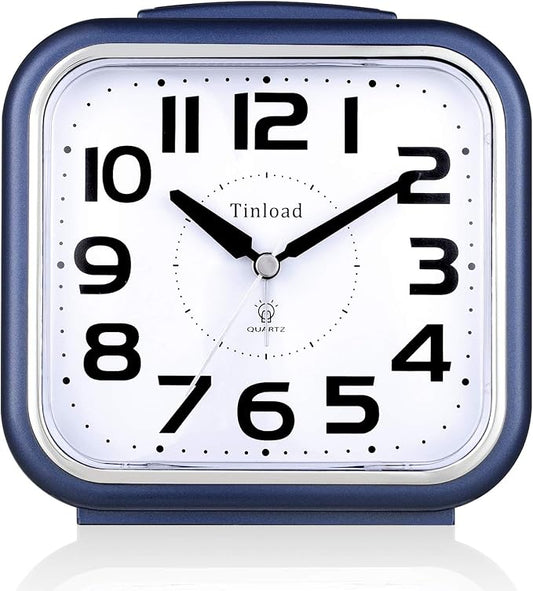 Tinload 5.5" Large Analog Alarm Clock Silent Non Ticking, Gentle Wake, Beep by Tinload