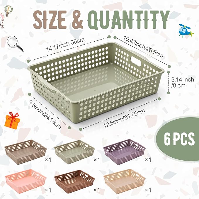 Geetery 6 Pack Classroom Storage Baskets - Image 2