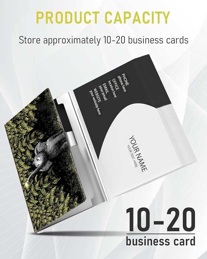 Business Card Metal Slim Organizer, Professional Stainless Steel Square Pocket - Image 2
