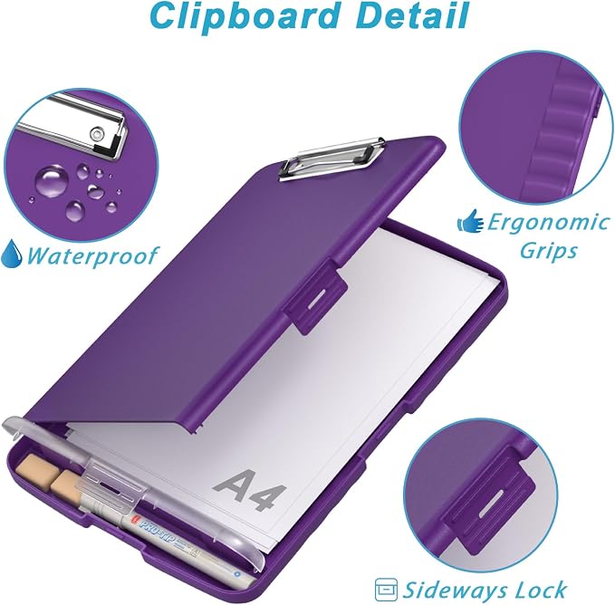 Rimilak Clipboard with Storage, 8.5 x 11'' High Capacity Clip Board, - Image 5