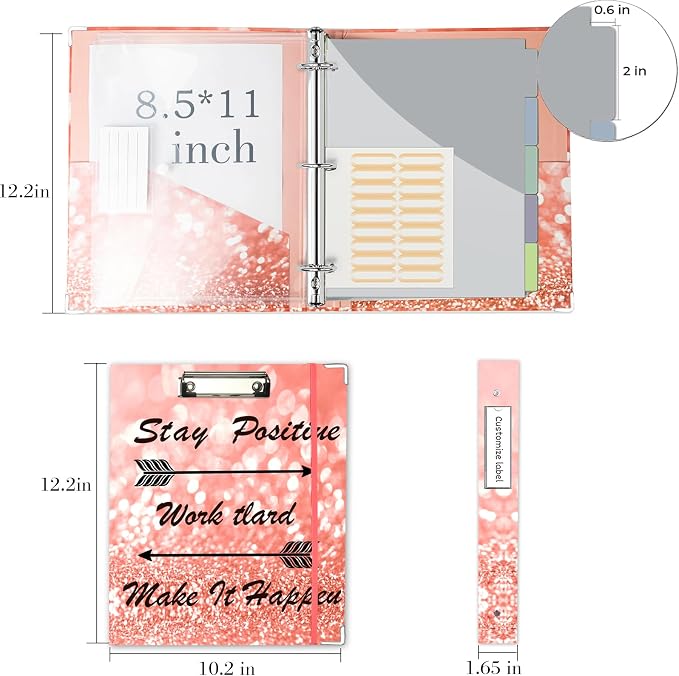 3 Ring Binder 1 Inch, Three Ring Binders Organizer - Image 6