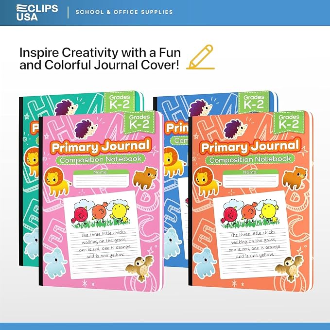 E-CLIPS USA Primary Composition Notebook K-2 Primary Ruled Composition Book - Image 5
