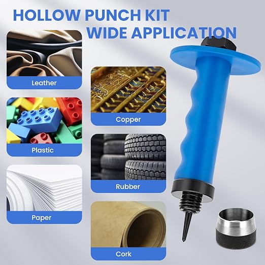 Hollow Punch Set with Pin Point Punch Shaft, Hollow Punch Kit - Image 6