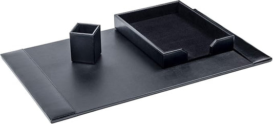 Dacasso Bonded Set Luxury Leather Desk Pad & Desk Organization Essentials by Dacasso