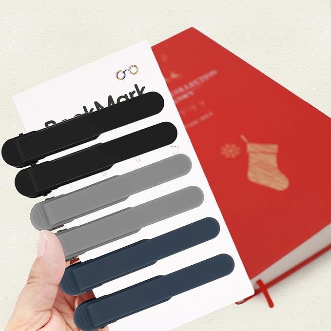 SMUK 6pcs Automatic Bookmark, Unique Silicone Bookmark Book Markers - Image 5