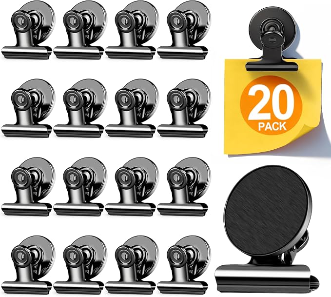 20 Pack Magnetic Clips, Fridge Magnets Refrigerator Magnets, Clip Magnets by WUDIME