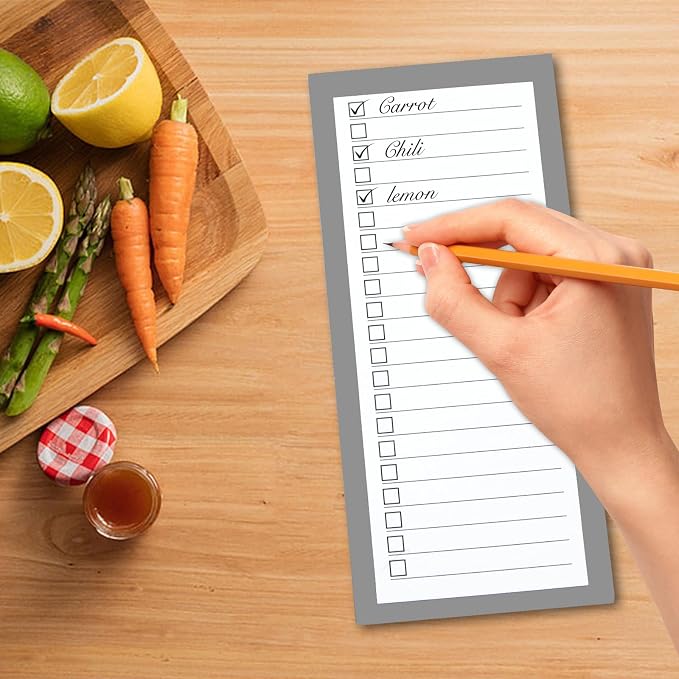 4 Pack Magnetic Notepads for Refrigerator，200 Sheets Grocery List Large Magnet - Image 6